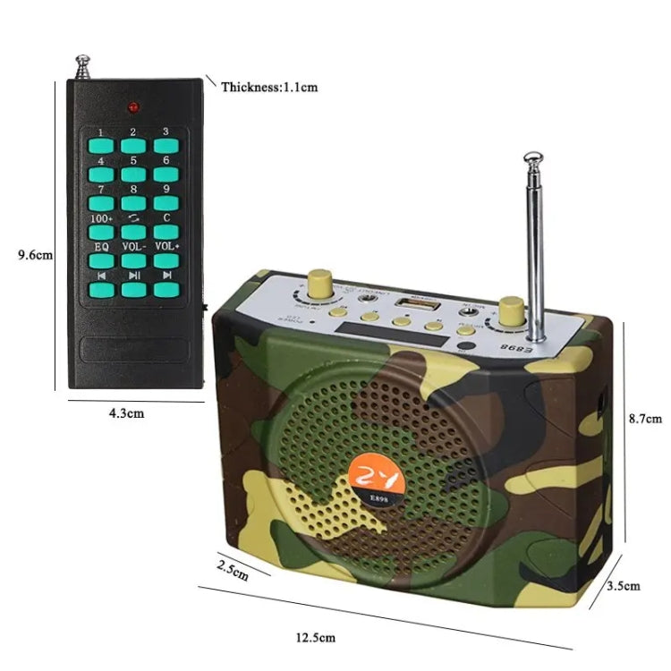 25W  Bluetooth Voice Amplifier Bird Hunting Speaker Supports USB/TF/FM 1000m Remote Control AU Plug(Camouflage) - Midrange Speaker & Frequency Divider by PMC Jewellery | Online Shopping South Africa | PMC Jewellery | Buy Now Pay Later Mobicred