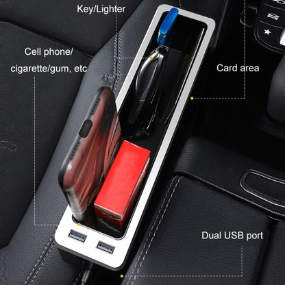 Car Seat Gap Storage Box with 2 USB Charging Port, Color: Co-pilot Gray - Stowing Tidying by PMC Jewellery | Online Shopping South Africa | PMC Jewellery | Buy Now Pay Later Mobicred