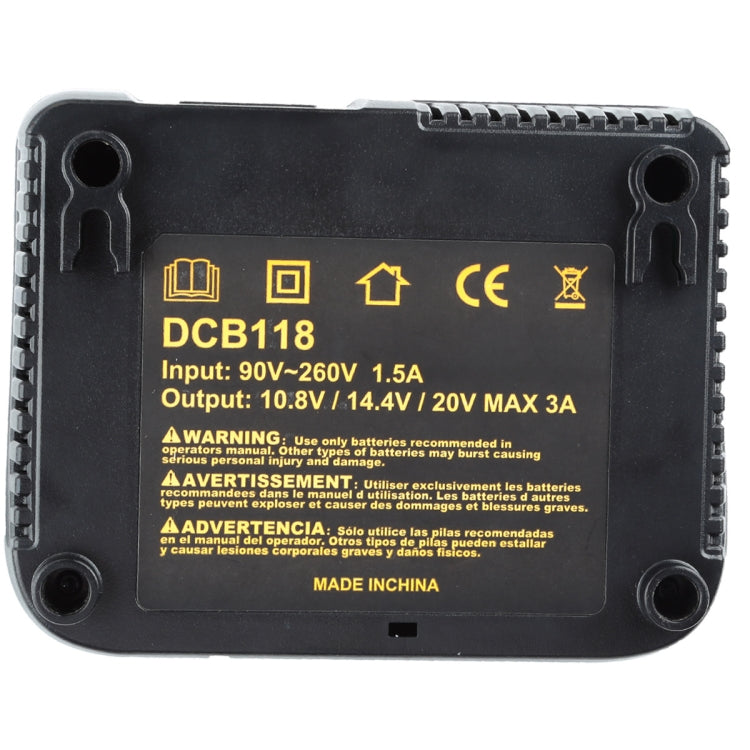 DCB118 For Dewalt 12V-20V Electric Tool Battery Charger, Plug: UK (Black) - Electric Saws & Accessories by PMC TechLife | Online Shopping South Africa | PMC TechLife | Buy Now Pay Later Mobicred