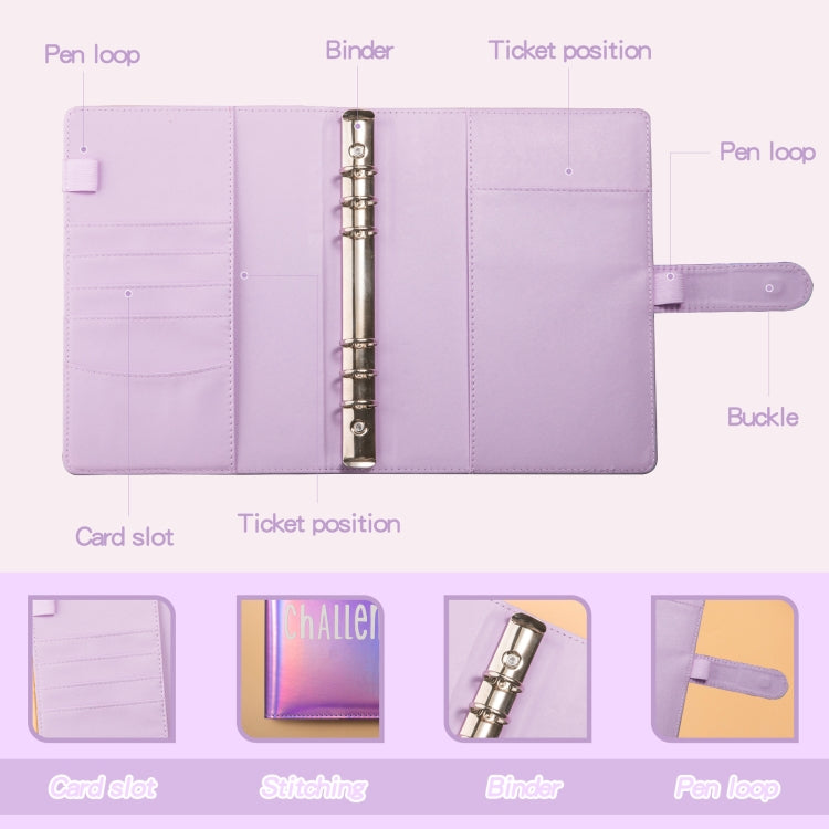 100 Day Savings Challenge A5 Loose Leaf Cash Budget Notebook(Colorful Silver) - Notebooks by PMC TechLife | Online Shopping South Africa | PMC TechLife