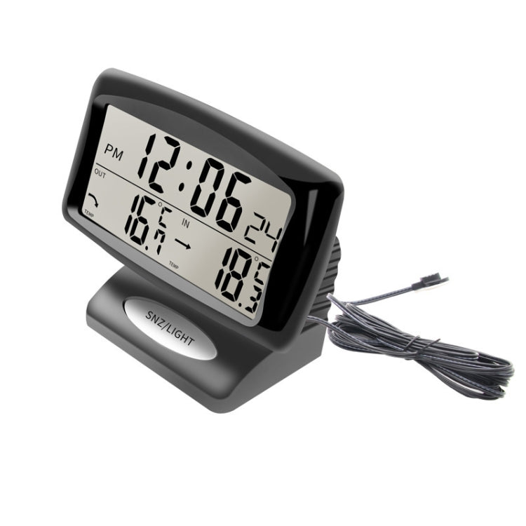 LCD Night Light Car Clock Automotive Electronics Inside And Outside Dual Thermometer - Clocks & Car Meters by PMC Jewellery | Online Shopping South Africa | PMC Jewellery | Buy Now Pay Later Mobicred