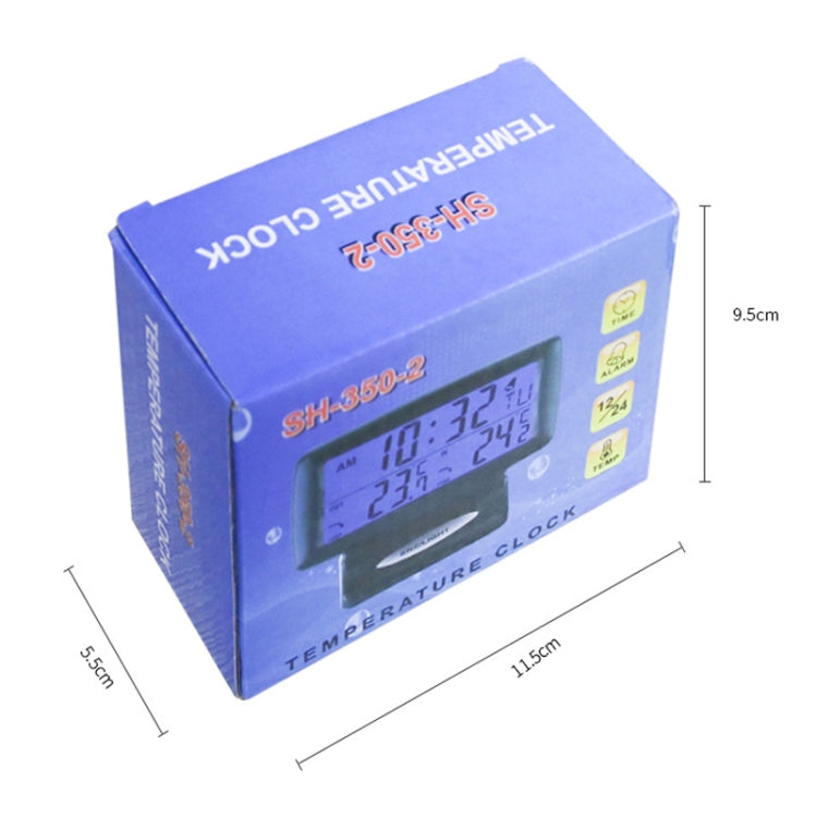 LCD Night Light Car Clock Automotive Electronics Inside And Outside Dual Thermometer - Clocks & Car Meters by PMC Jewellery | Online Shopping South Africa | PMC Jewellery | Buy Now Pay Later Mobicred