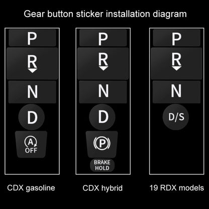 For Acura CDX/19 RDX Car Interior Protective Film, Color: 6pcs /Set Gear Button Sticker - Sticker Tools by PMC Jewellery | Online Shopping South Africa | PMC Jewellery | Buy Now Pay Later Mobicred