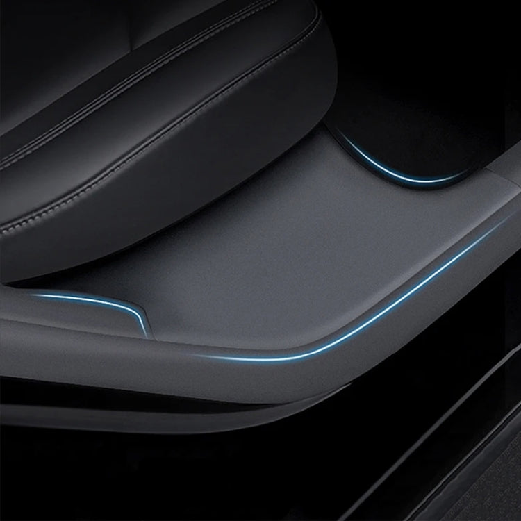 For Tesla Model Y Rear Door Built-In Sill Strip Rear Seats Anti-Kick Leather Protective Pad(Black) - Seat Accessories by PMC Jewellery | Online Shopping South Africa | PMC Jewellery | Buy Now Pay Later Mobicred