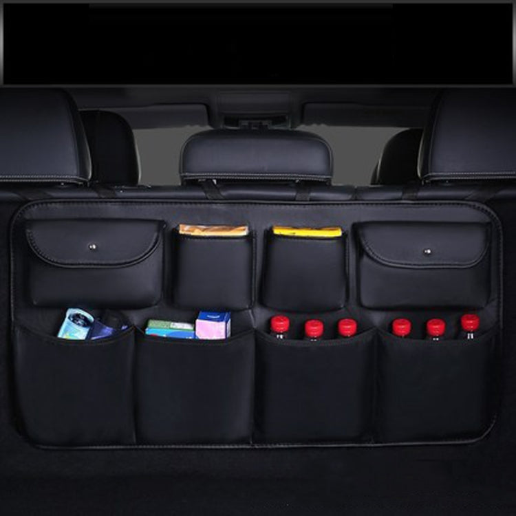 Car Trunk Leather Storage Bag Large Capacity Rear Seat Back Pouch, Style: Leather(Black) - Stowing Tidying by PMC Jewellery | Online Shopping South Africa | PMC Jewellery | Buy Now Pay Later Mobicred