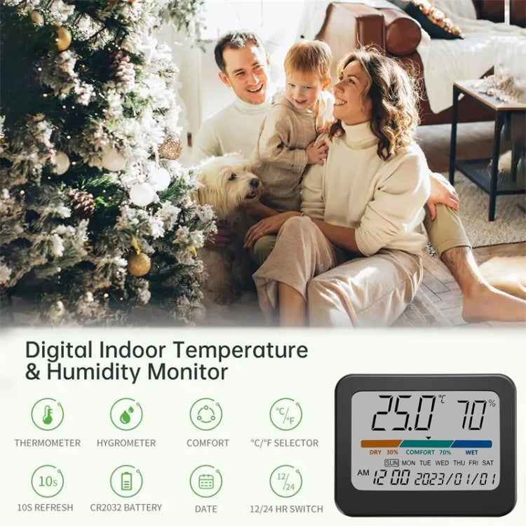 Indoor Temperature And Humidity Monitor Thermometer Hygrometer With Perpetual Calendar - Indoor Thermometer by PMC Jewellery | Online Shopping South Africa | PMC Jewellery