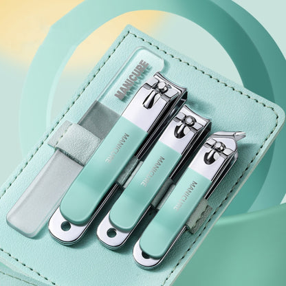 4pcs /Set Stainless Steel Nail Knife Set Household Portable Rotating Bag Nail Cutting Tool, Color: Matcha Green - Nail Clipper by PMC Jewellery | Online Shopping South Africa | PMC Jewellery | Buy Now Pay Later Mobicred