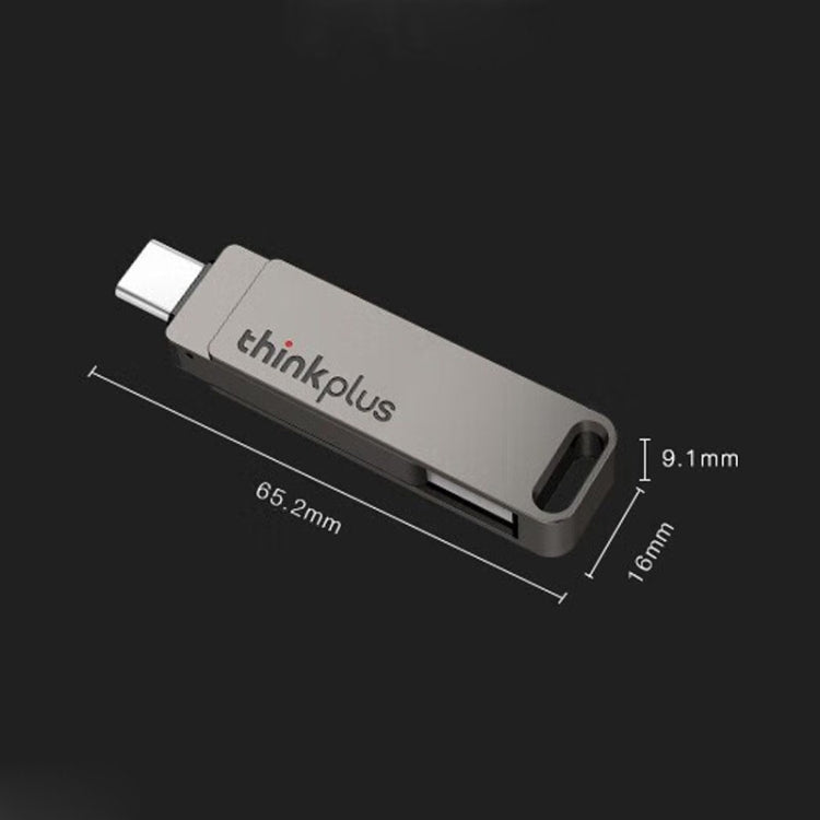 Lenovo Thinkplus MU110 USB3.2+Type-C Dual Interface Rotation Flash Drive, Size: 128GB(Grey) - USB Flash Drives by Lenovo | Online Shopping South Africa | PMC Jewellery | Buy Now Pay Later Mobicred