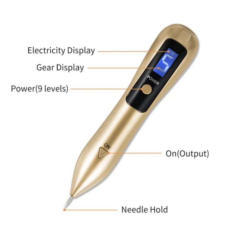 9 Gears Mole Spotting Pen LCD Home Laser Mole Spot Sweeping Beauty Instrument Without Shoot Light(White) - free shipping - PMC TechLife - Order now!