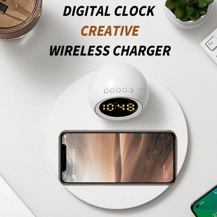 K22T 15W Multifunctional Rotatable Clock Night Light Wireless Fast Charger, Color: Wheat-color - Wireless Charger by PMC Jewellery | Online Shopping South Africa | PMC Jewellery | Buy Now Pay Later Mobicred