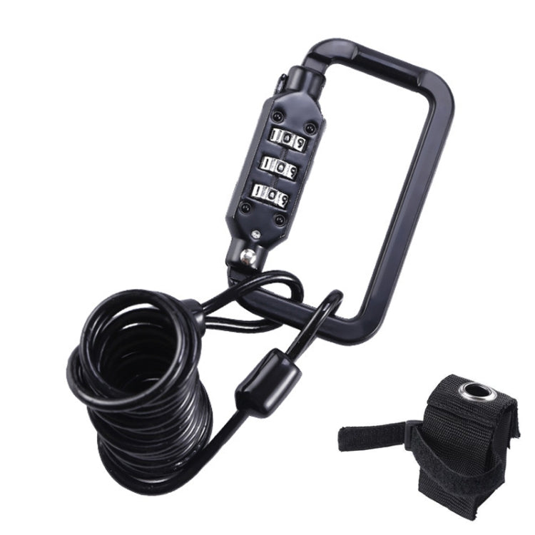 Universal Safety Code Wire Rope Helmet Lock for Motorcycles Bicycles, Black+Storage Bag - Bicycle Locks & Bicycle Pumps by PMC TechLife | Online Shopping South Africa | PMC TechLife