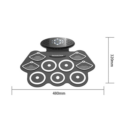 W362 Silicone Double Horn Hand-Rolled Drums Foot Pedal Percussion 7 Drum Kits Electronic Drums - Percussion Instruments Accessories by PMC Jewellery | Online Shopping South Africa | PMC Jewellery | Buy Now Pay Later Mobicred