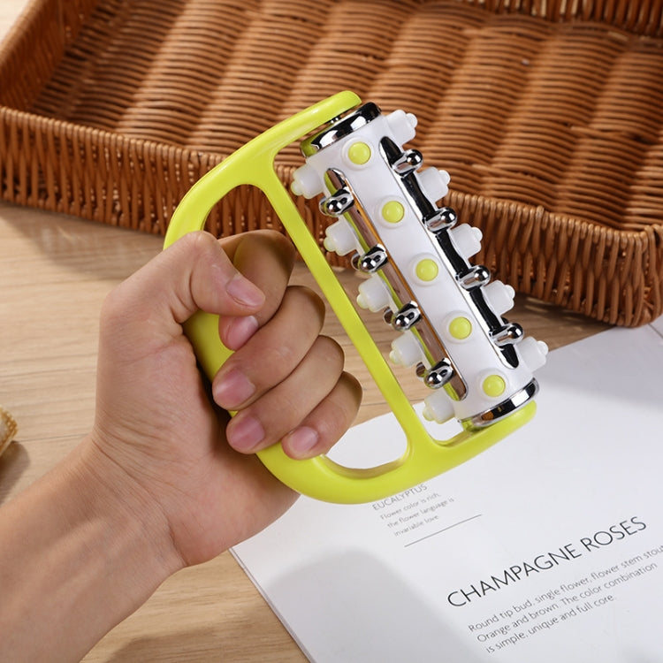Handheld Curved Five-row Iron Column Roller Soothing Massager(Green) - free shipping - PMC TechLife - Order now!
