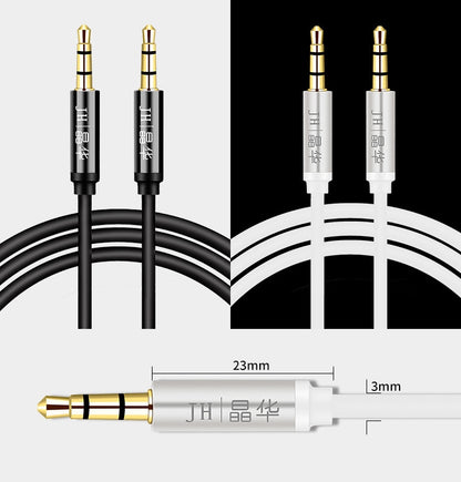 JINGHUA Audio Cable 3.5mm Male To Male AUX Audio Adapter Cable, Size: 2m(4 Knots Black) - Video & Audio Cable by JINGHUA | Online Shopping South Africa | PMC Jewellery | Buy Now Pay Later Mobicred