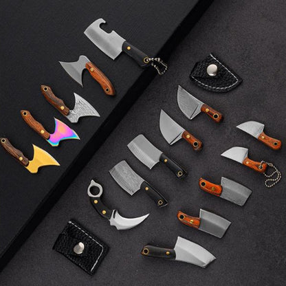 Mini Knife Keychain Portable Removal Express Pendant Accessory With Holster, Model: Colorful Wood Laser Pattern - Burin &Cutting Knife by PMC Jewellery | Online Shopping South Africa | PMC Jewellery