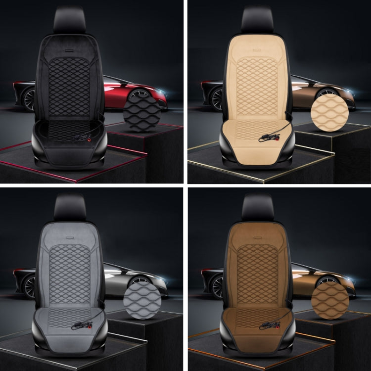 12V Car Winter Electric Heating Short Plush Seat Cushion, Color: Beige - Seat Accessories by PMC Jewellery | Online Shopping South Africa | PMC Jewellery | Buy Now Pay Later Mobicred