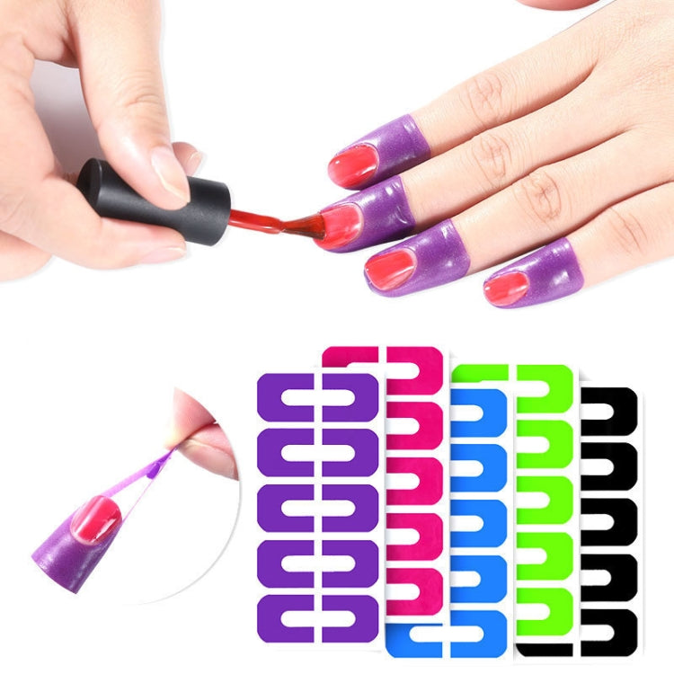 10pcs /Pack Nail Art Nail Polish Anti-Spill U-Shape Stickers(Color Random Delivery) - Nail Stickers by PMC Jewellery | Online Shopping South Africa | PMC Jewellery | Buy Now Pay Later Mobicred