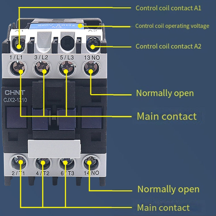 CHNT CJX2-1810 18A 220V Silver Alloy Contacts Multi-Purpose Single-Phase AC Contactor - Relays by CHNT | Online Shopping South Africa | PMC TechLife | Buy Now Pay Later Mobicred