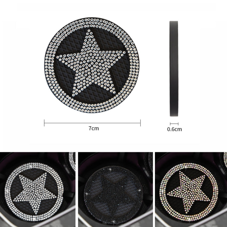 Five-pointed Star Diamond-encrusted Car Non-slip Decorative Water Coaster(Black) - Car Drink Holders by PMC Jewellery | Online Shopping South Africa | PMC Jewellery | Buy Now Pay Later Mobicred