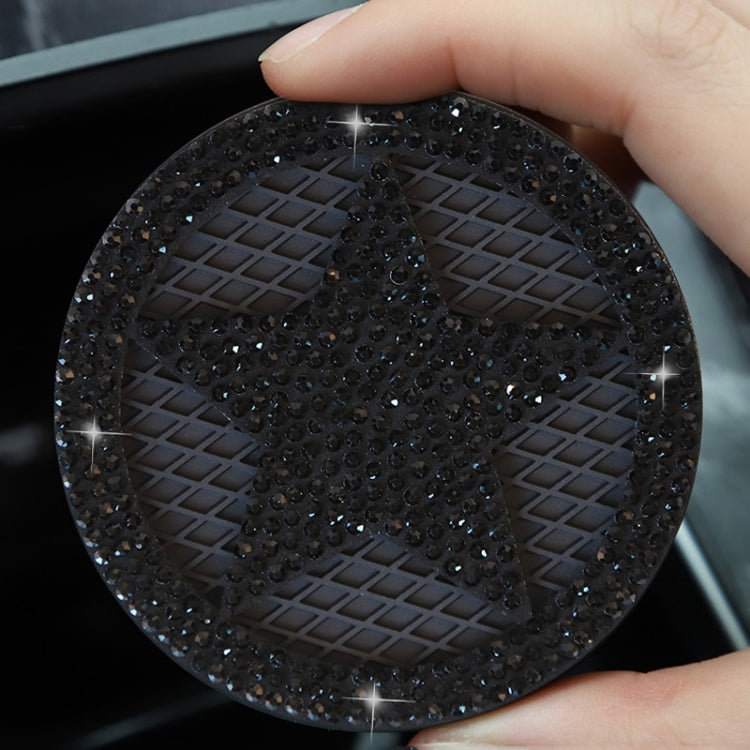 Five-pointed Star Diamond-encrusted Car Non-slip Decorative Water Coaster(Black) - Car Drink Holders by PMC Jewellery | Online Shopping South Africa | PMC Jewellery | Buy Now Pay Later Mobicred