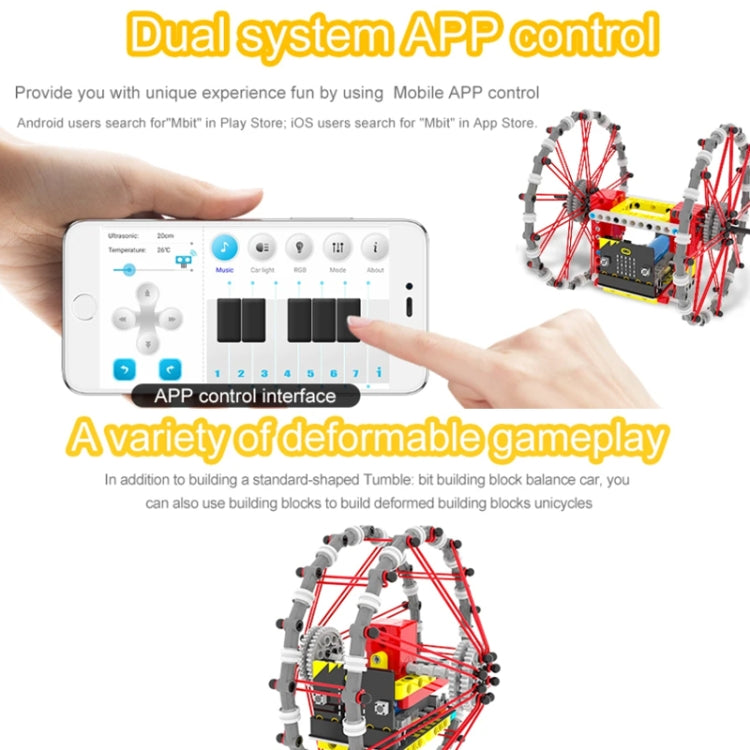 Yahboom Micro: Bit Self-Balancing Block Building Programmable APP Control Robot Kit, Spec: Tumblebit Package - Components Kits by Yahboom | Online Shopping South Africa | PMC Jewellery | Buy Now Pay Later Mobicred