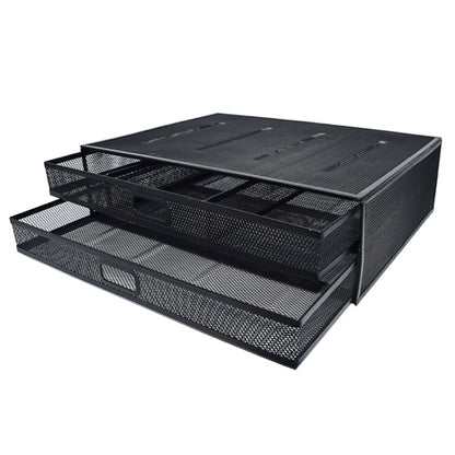 Computer Cooling Height Increase Stand Drawer Type Double Iron Desktop Storage Shelf(Black) - Laptop Stand by PMC Jewellery | Online Shopping South Africa | PMC Jewellery | Buy Now Pay Later Mobicred