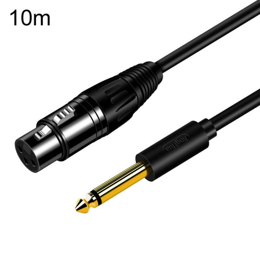 JINGHUA 6.5 Male To Female XLR Audio Cable 6.35 Three Core Balanced Microphone Mixer, Size: 10m(Black) - Microphone Audio Cable & Connector by JINGHUA | Online Shopping South Africa | PMC Jewellery | Buy Now Pay Later Mobicred