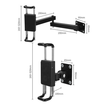 Tablet Wall Mount Holder Foldable Extendable Aluminum Alloy Mount With Anti Theft Security Lock - Lazy Bracket by PMC Jewellery | Online Shopping South Africa | PMC Jewellery