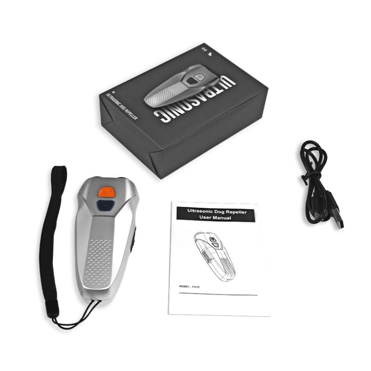 Ultrasonic Dog Repeller Stop Barker Dual Probe High Power Repeller Handheld Dog Trainer(Silver) - Training Aids by PMC Jewellery | Online Shopping South Africa | PMC Jewellery | Buy Now Pay Later Mobicred