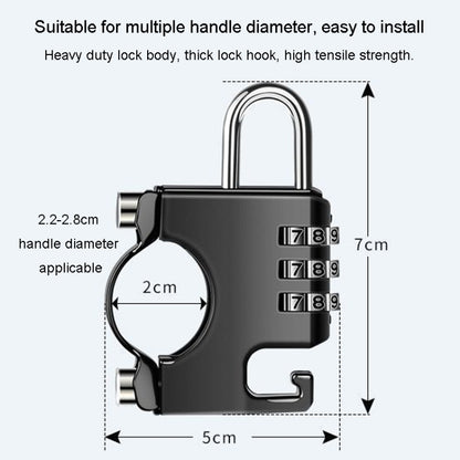 Motorcycle Helmet Anti-Theft Lock Fixed Helmet Combination Padlock, Color: Silver - Theft Protection by PMC Jewellery | Online Shopping South Africa | PMC Jewellery