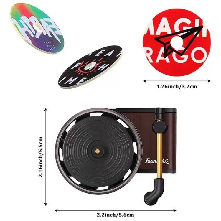 Gramophone+3pcs Refill Aroma Car Aroma Diffuser Air Vent Rotating Retro Gramophone Fragrance Diffuser Ornament - Air Freshener by PMC Jewellery | Online Shopping South Africa | PMC Jewellery | Buy Now Pay Later Mobicred