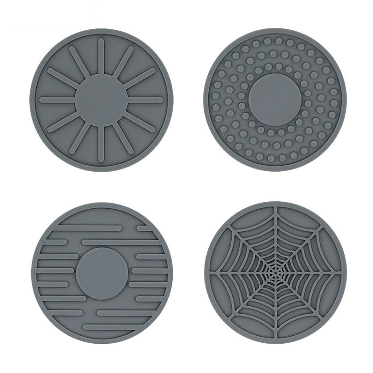 4pcs/set 6.8x0.3cm Car Anti-slip Silicone Water Coaster Storage Interior, Color: Gray - Car Drink Holders by PMC Jewellery | Online Shopping South Africa | PMC Jewellery | Buy Now Pay Later Mobicred