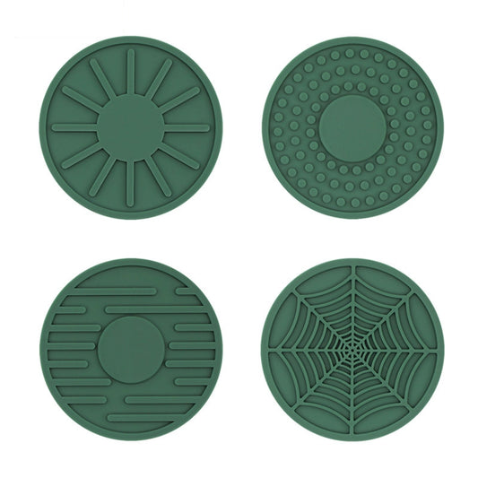 4pcs/set 6.8x0.3cm Car Anti-slip Silicone Water Coaster Storage Interior, Color: Green - Car Drink Holders by PMC Jewellery | Online Shopping South Africa | PMC Jewellery | Buy Now Pay Later Mobicred