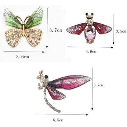 3pcs/set Metal Butterfly Dragonfly Bee Car Air Vent Aromatherapy Decorative Clip(Rose Red) - Air Freshener by PMC Jewellery | Online Shopping South Africa | PMC Jewellery | Buy Now Pay Later Mobicred