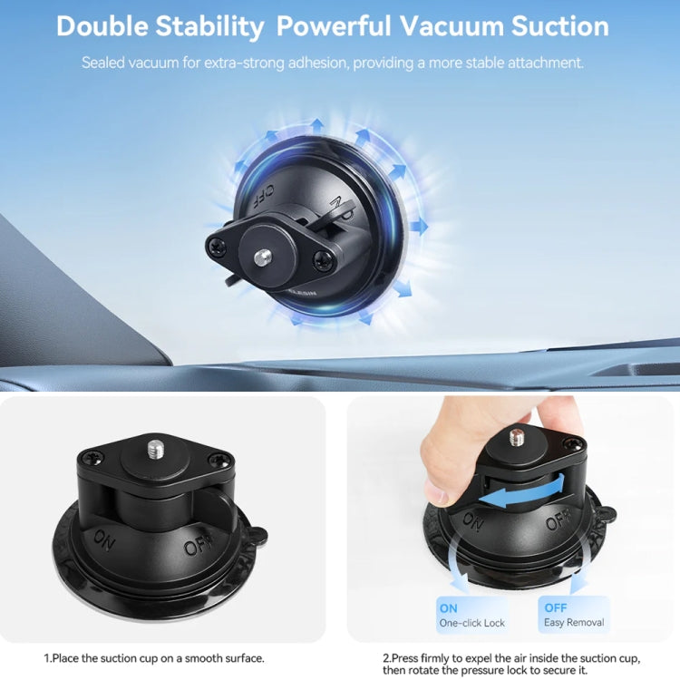 TELESIN Magnetic Base With 1/4 Inch Interface for DJI Pocket 3 / Insta360 Camera & Smart Phones Without Suction Cup Base - Mount & Holder by TELESIN | Online Shopping South Africa | PMC TechLife | Buy Now Pay Later Mobicred