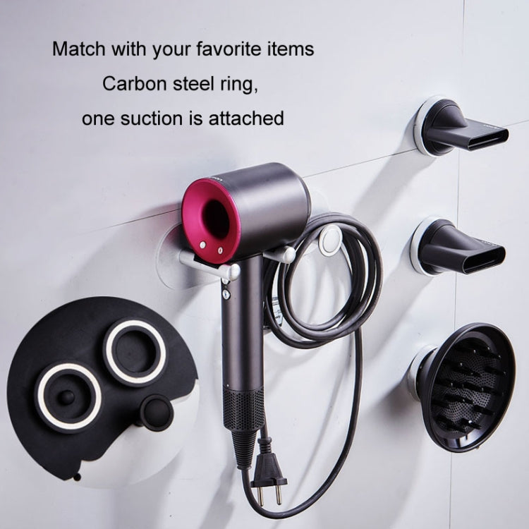 Wall Mounted Hair Dryer Holder Hole-Free Bathroom Space Aluminum Multifunctional Shelf, Style: Large Black - Shelves by PMC Jewellery | Online Shopping South Africa | PMC Jewellery