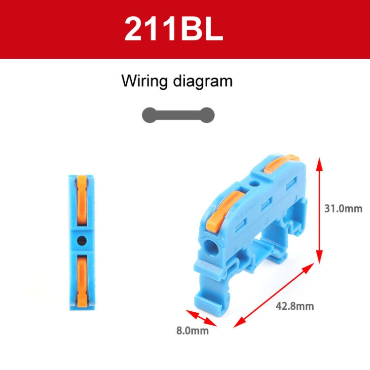 10pcs Guide Rail Type Replacement UK Quick Terminal Block 1 Input 1 Output(Blue) - free shipping - PMc TechLife - Order now!