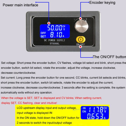 50V 8A DC Numerical Control Lithium Battery Step-Down Power Supply, Model: XY5008L With Case - Power Module by PMC Jewellery | Online Shopping South Africa | PMC Jewellery