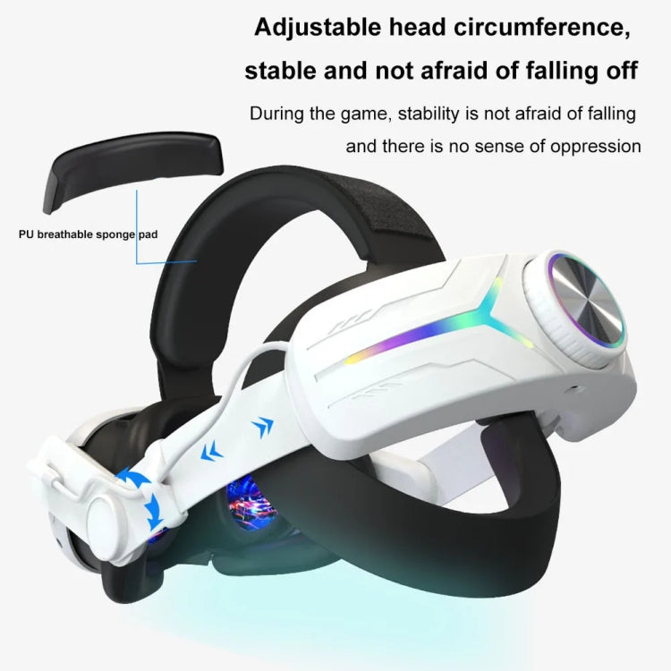 For Meta Quest 3 USB Rechargeable RGB Lighting Effect Adjustable Foldable Headset(Black) - VR Accessories by PMC Jewellery | Online Shopping South Africa | PMC Jewellery | Buy Now Pay Later Mobicred