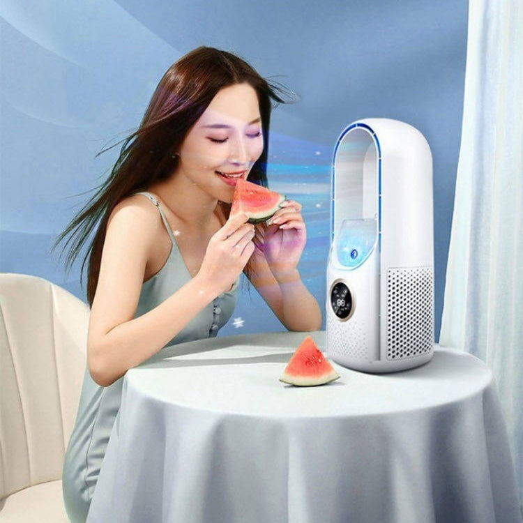 Desk Bladeless Humidification Electric Fan Six Gear Adjustable with LED Light Timing Function(Blue) - Electric Fans by PMC TechLife | Online Shopping South Africa | PMC TechLife | Buy Now Pay Later Mobicred