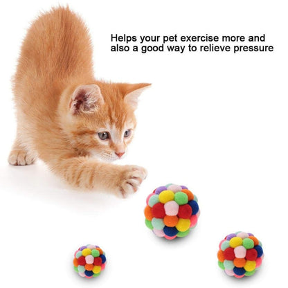 6cm Pet Toys Sound Ball Plush Self-Help Relief Bite Resistant Teething Cats And Dog Toy Balls(Colorful) - Stuffed Toys & Cottony by PMC Jewellery | Online Shopping South Africa | PMC Jewellery