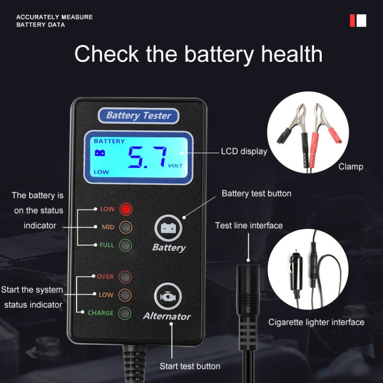 12V Portable Car Fast Automatic Battery Tester - Electronic Test by PMC Jewellery | Online Shopping South Africa | PMC Jewellery | Buy Now Pay Later Mobicred