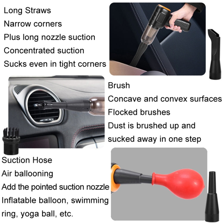 Car Vacuum Cleaner Large Suction Power Wireless Pump Inflatable Blower Handheld Small Vacuum Cleaner, Style: Brushless 260W+2 Filters+Storage Bag (Black) - Vacuum Cleaner by PMC Jewellery | Online Shopping South Africa | PMC Jewellery | Buy Now Pay Later Mobicred