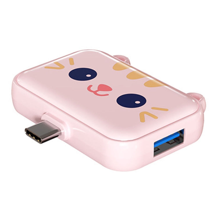 3 In 1 Type-C Docking Station USB Hub For iPad / Phone Docking Station, Port: 3C USB3.0+USB2.0 x 2 Pink - USB HUB by PMC Jewellery | Online Shopping South Africa | PMC Jewellery | Buy Now Pay Later Mobicred