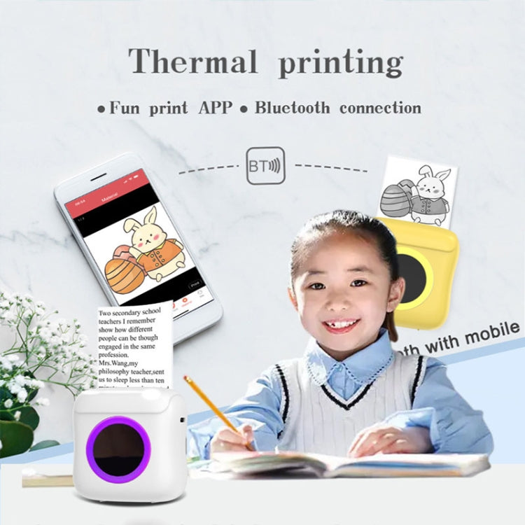 C22 Colorful Ambient Light Portable Mini Inkless Thermal Bluetooth Printer Error Question Label Printer(White) - Printer by PMC Jewellery | Online Shopping South Africa | PMC Jewellery | Buy Now Pay Later Mobicred