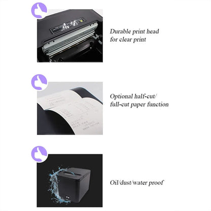 80mm USB+Network Port Thermal Receipt Printer Store Cashier Printer(EU Plug) - Printer by PMC Jewellery | Online Shopping South Africa | PMC Jewellery | Buy Now Pay Later Mobicred