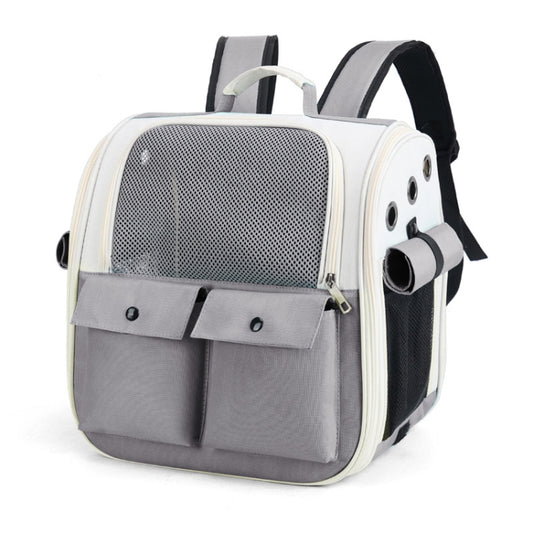 Breathable Square Cat Backpack Foldable Outdoor Portable Pet Bag(Model 4 Gray) - Pet Bags by PMC Jewellery | Online Shopping South Africa | PMC Jewellery | Buy Now Pay Later Mobicred