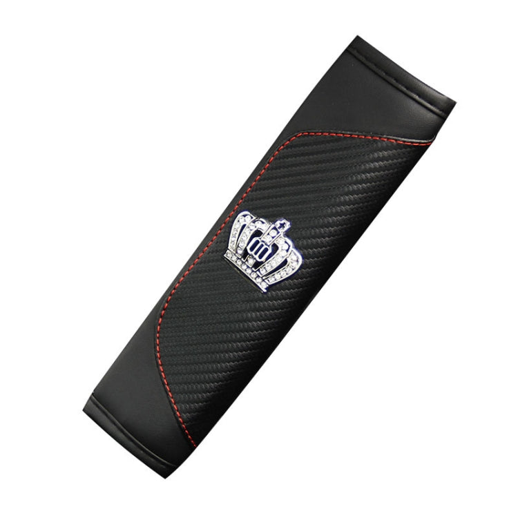 Car Seat Belt Cover Carbon Fiber Leather Auto Seat Shoulder Protection, Style: Crown Red - Seat Belts & Padding by PMC Jewellery | Online Shopping South Africa | PMC Jewellery | Buy Now Pay Later Mobicred