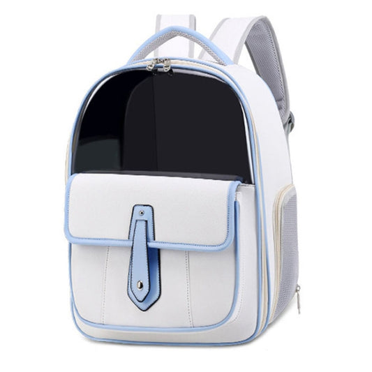 PU Pet Bag Cats And Dogs Outing Carrying Capsule Double Shoulder Backpacks(Model 6 White) - Pet Bags by PMC Jewellery | Online Shopping South Africa | PMC Jewellery | Buy Now Pay Later Mobicred