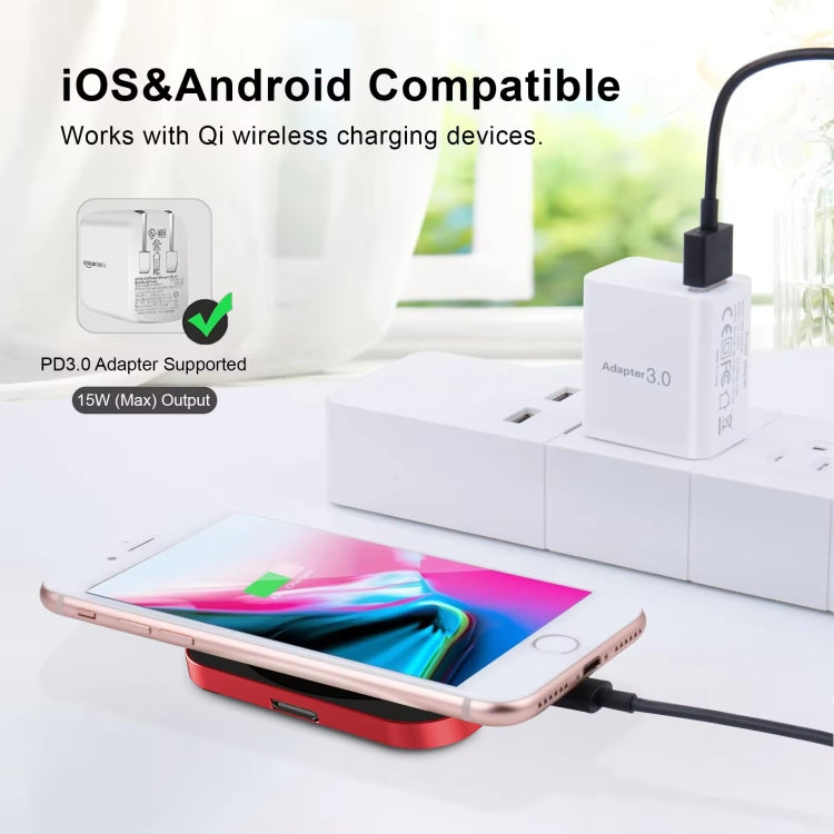 15W 3 In 1 Magnetic Wireless Charger For IWatch Mobile Phone Airpods(Red) - Wireless Charger by PMC Jewellery | Online Shopping South Africa | PMC Jewellery